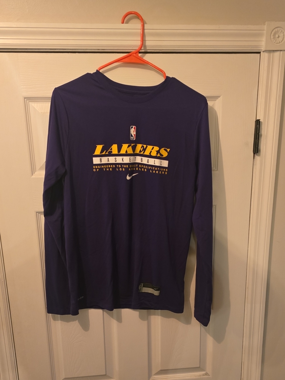Nike Purple Lakers Long Sleeve Tee with Yellow Logo